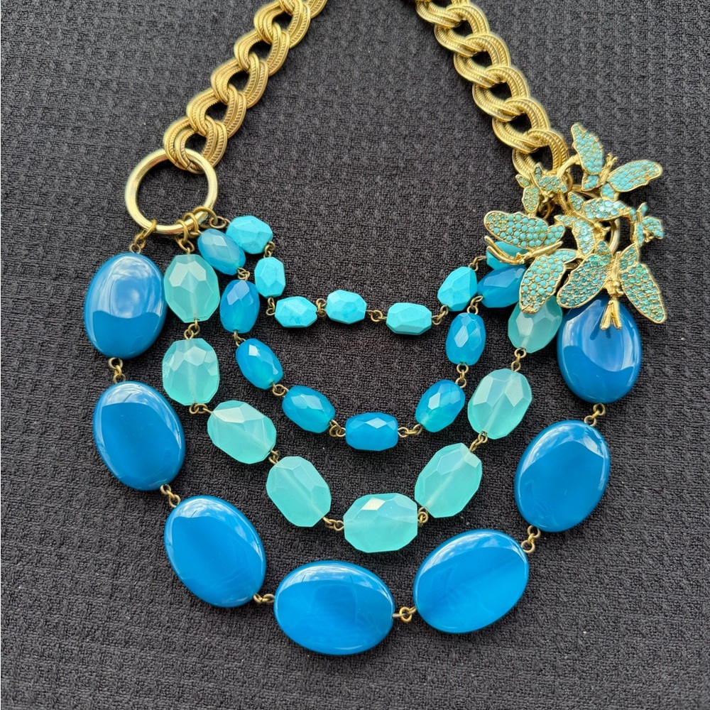 Lee Gold and Blue Multi-Layer Necklace